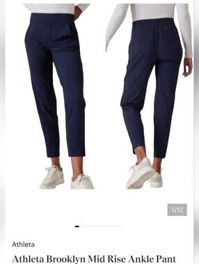 Athleta Brooklyn Mid-Rise Ankle Pants Navy